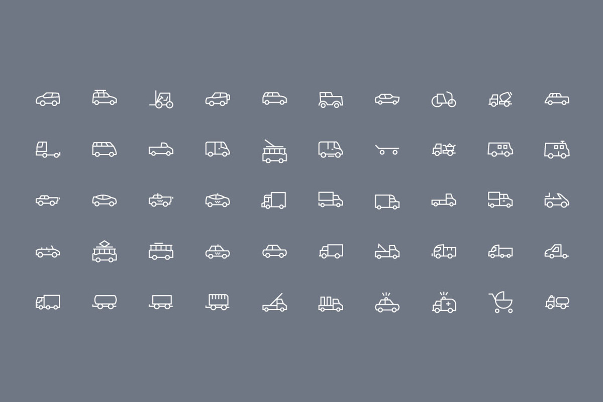 75+ Vehicles Vector Icons preview 2