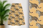 Tiger On Orange Seamless Repeat, a Pattern Graphic by Sharon Schwalbe (Thumbnail 1 of 4)