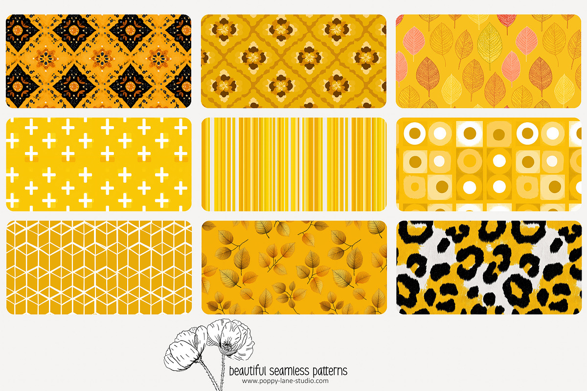 80 yellow geometric seamless pattern, a Pattern Graphic by Poppy Lane Studio (Photo 3 of 11)