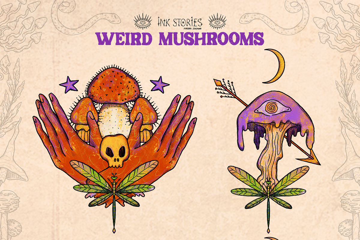 Weird Mushrooms, an Object Illustration by Ink Stories (Photo 8 of 23)