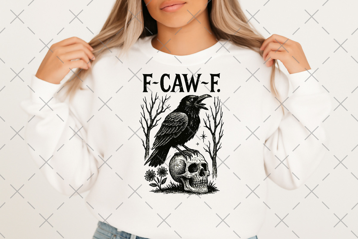 F-Caw-F PNG, Funny Raven Design, an Illustration by Craft Nest (Photo 3 of 5)