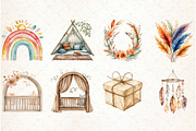 Baby Shower Clipart,Boho Nursery Cli, an Illustration by Libby Wishes (Thumbnail 6 of 6)