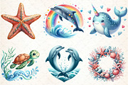 Watercolor Under the Sea Clipart, an Illustration by DreamCafeArt (Thumbnail 4 of 7)