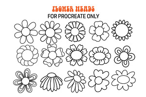 Flower Power Procreate Stamps Set