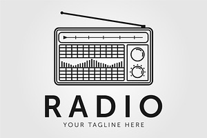 classic radio station outline logo, a Graphic by Rizkaarishandy_shop