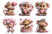Valentines Day Monkey Sublimation, an Illustration by SinaCreation (Thumbnail 3 of 11)