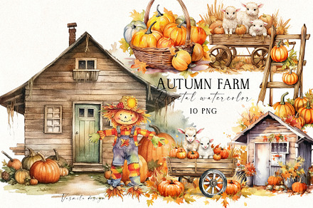 Cozy cute autumn farm