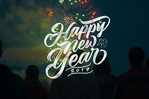 New Year Lettering Overlays