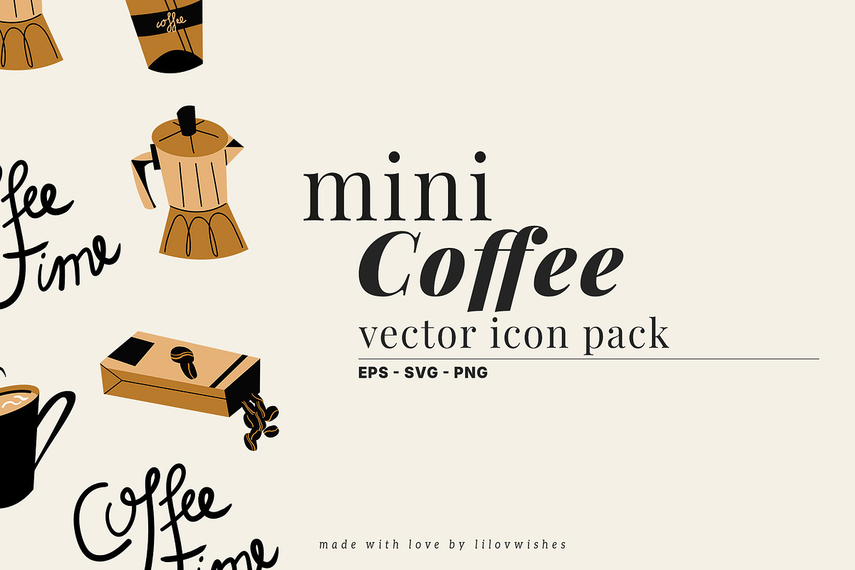 Mini Coffee Vector Icon Pack, an Object Graphic by lilovwishes (Photo 1 of 4)