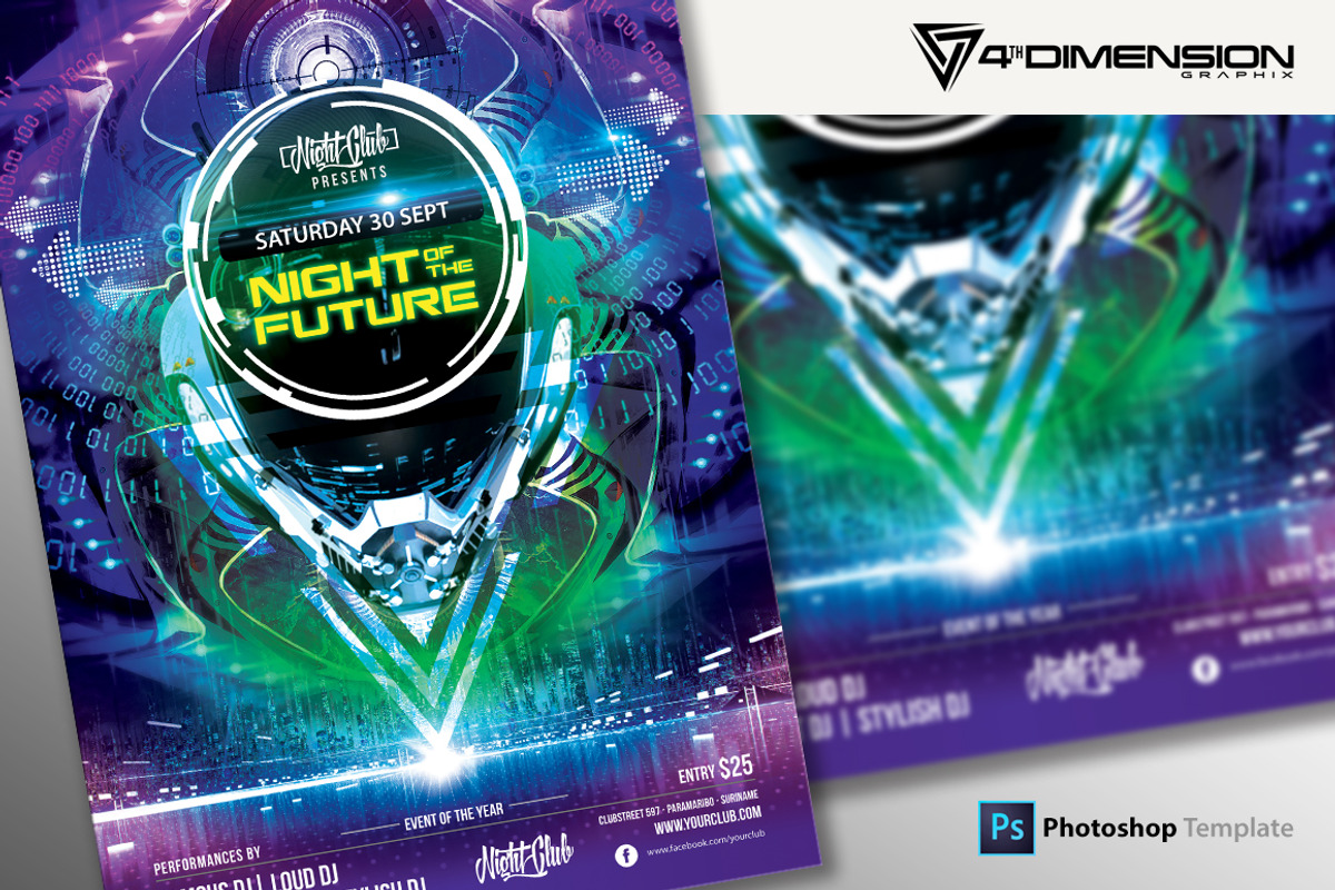 Night of the Future Flyer Template, a Flyer Template by Ravi Rajcoomar (Photo 2 of 3)