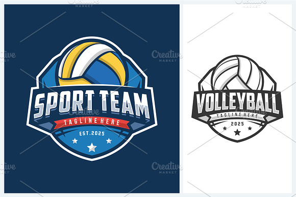 Volleyball logo design vector sport preview 2