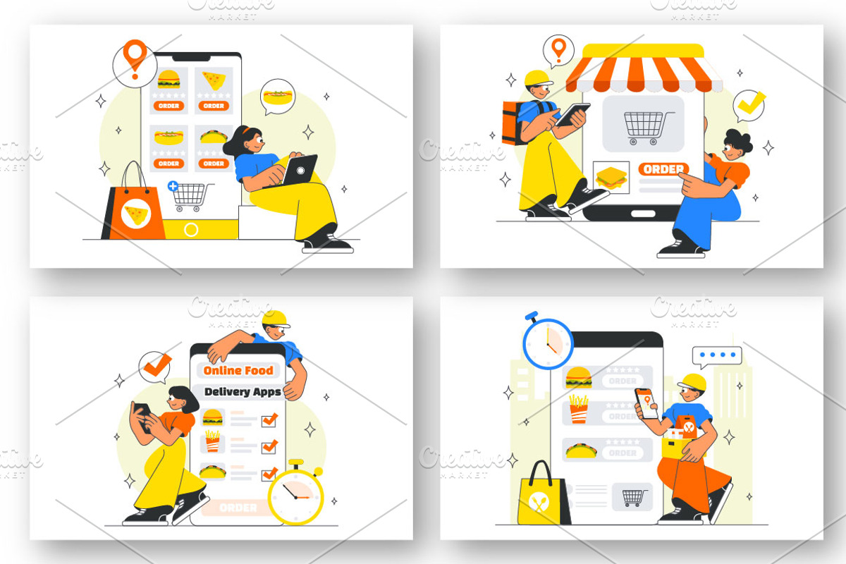 10 Online Food Delivery Apps, a Food Illustration by denayunebgt (Photo 3 of 4)