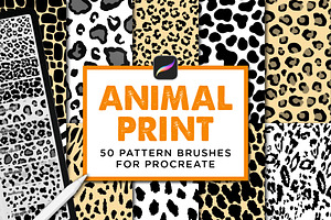 Animal Print Procreate Brush Set, a Brush Add-On by AngelfishCreative