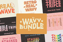 Wavy Stacked Bundle- Retro Font