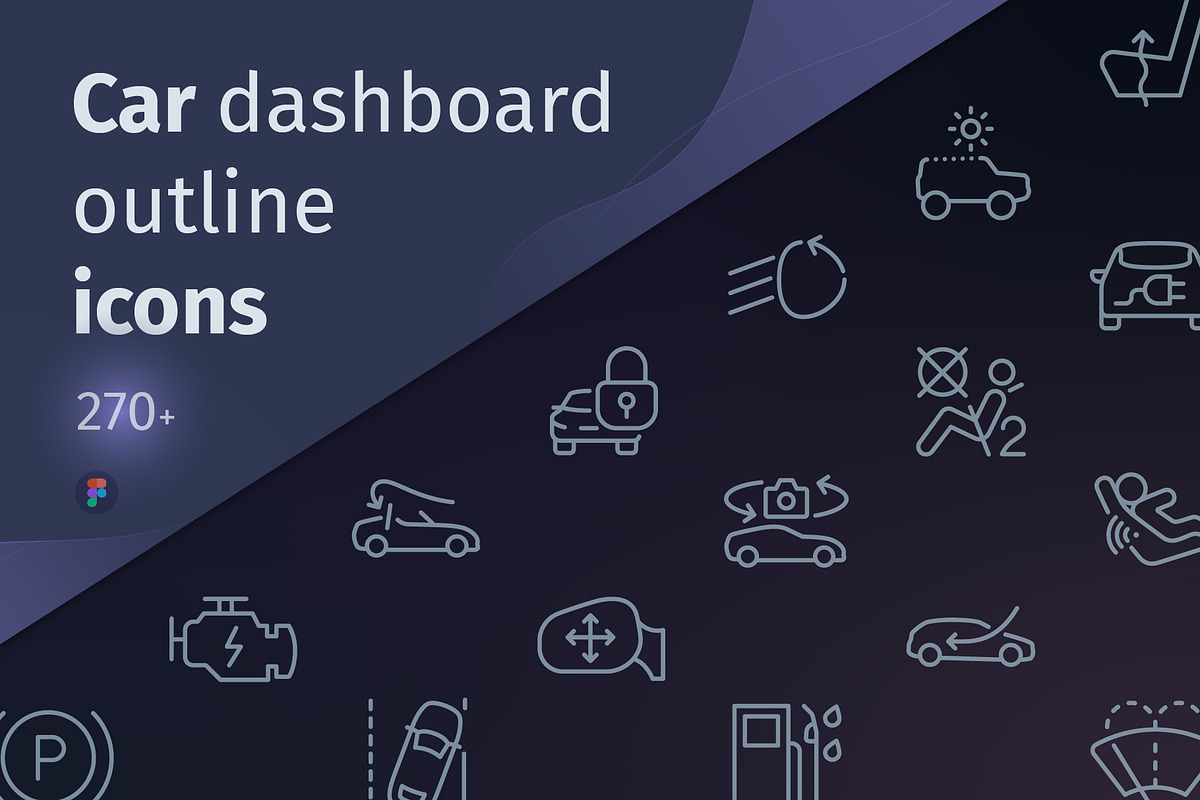 Car dash outline iconset, an Outline Icon by LAFS (Photo 1 of 4)
