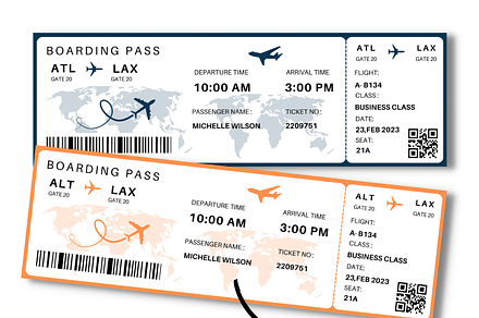 Editable Boarding Pass Template, a Card Template by YasdeyDesigns