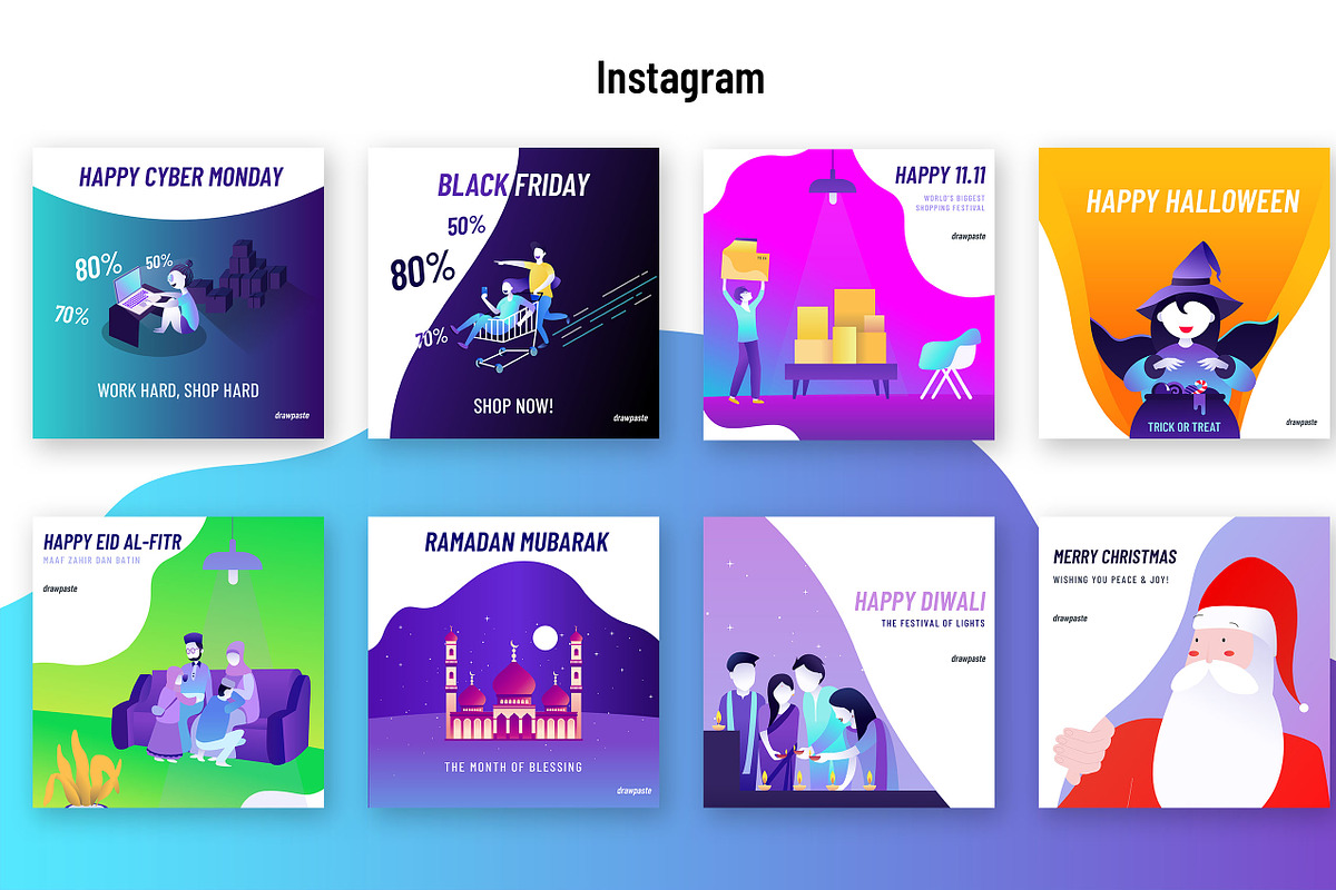 Festive Season Pack, a Social Media Template by Drawpaste (Photo 8 of 14)
