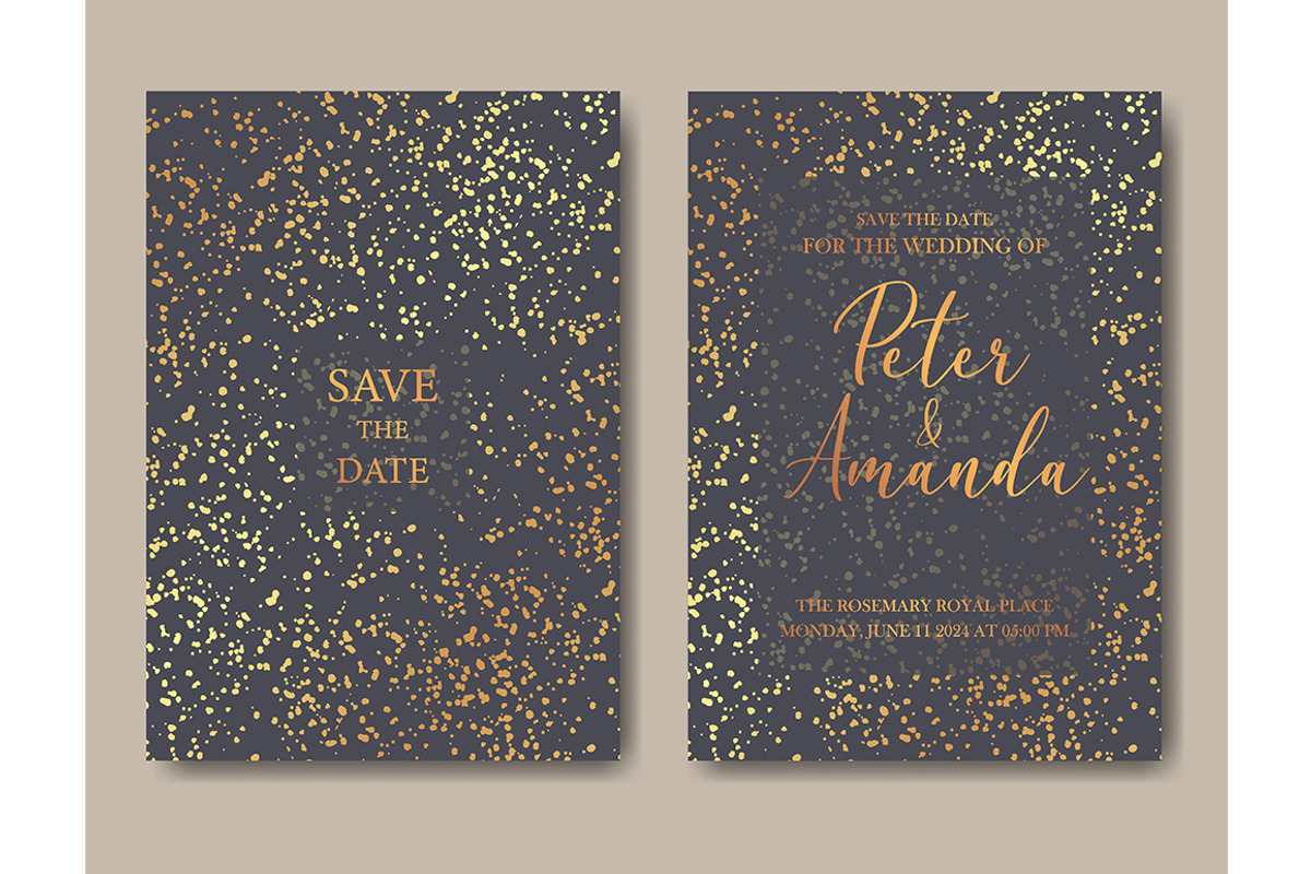 Golden wedding invitation template, an Invitation Template by NatalyN