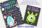 Monsters watercolor clipart, an Object Graphic by Trinibis (Thumbnail 4 of 4)