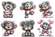 Funny Panic teddy bear Clipart, an Illustration by Craft Nest (Thumbnail 8 of 11)