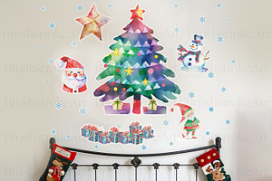 Watercolor Christmas Clipart, Cozy