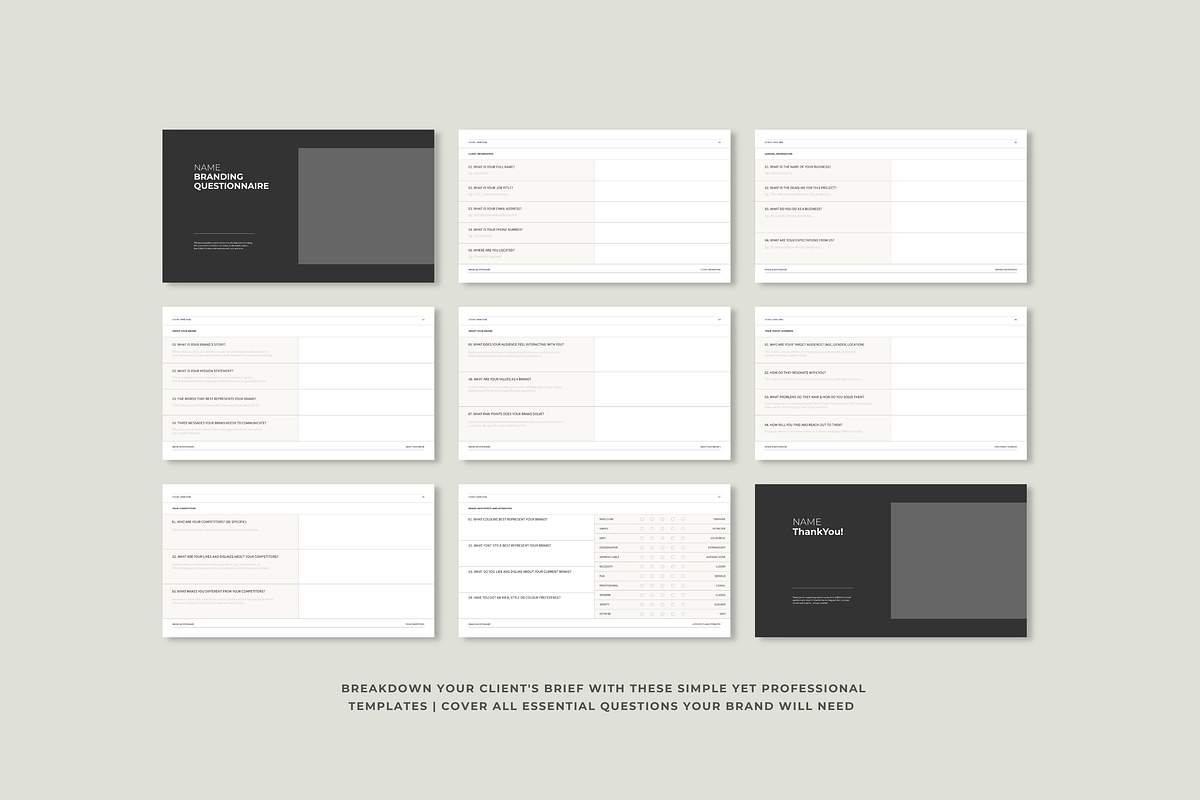 Brand Questionnaire Template, a Templates & Theme by SelwynGoodman (Photo 6 of 6)
