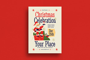 Retro Christmas Celebration Flyer, a Print Template by Guuver