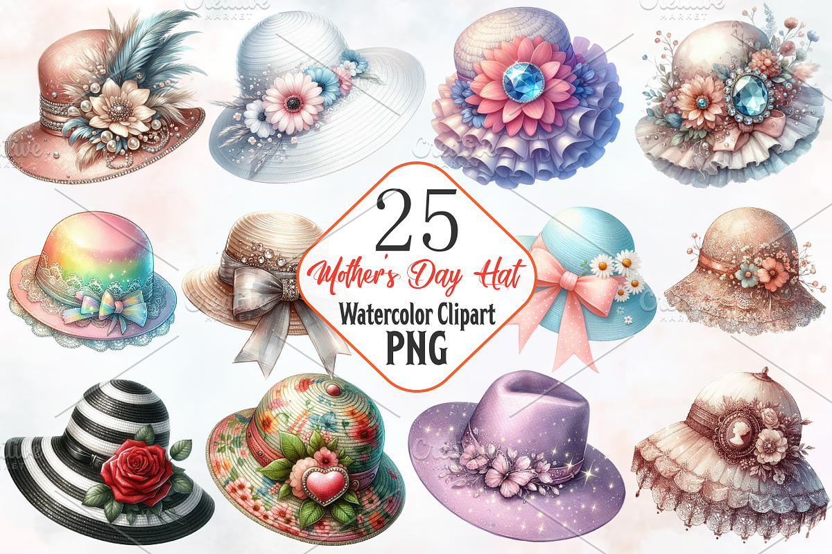 Mothers day hat Clipart, an Illustration by RobertsArt (Photo 1 of 7)