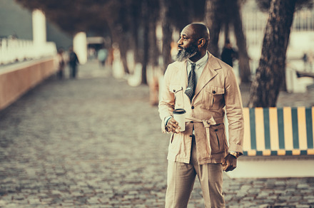 Dandy Black Man, Suit, Outdoor Bench, a Person Photo by SkyNext
