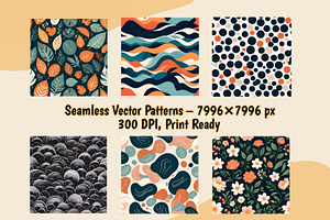 6 Seamless Patterns – Print Ready