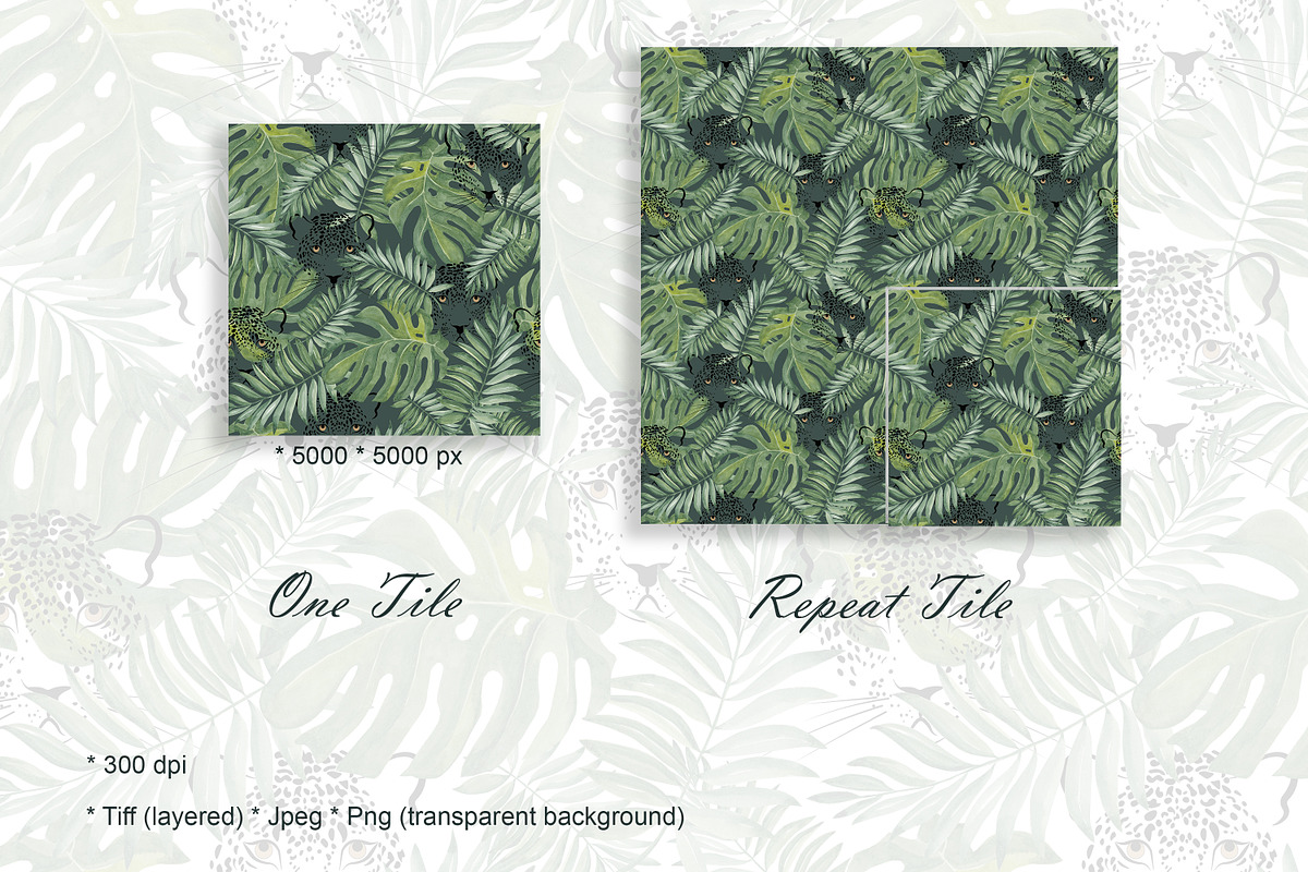 Tropical Leopard Seamless Pattern, a Pattern Graphic by Oksana Dovhopol Art (Photo 5 of 23)