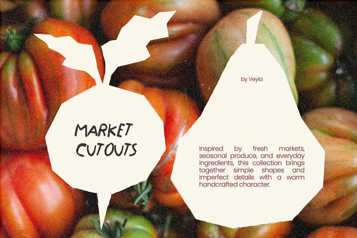 Market Cutouts: 130 Textured Shapes, a Food Illustration by Veyla (Photo 7 of 15)