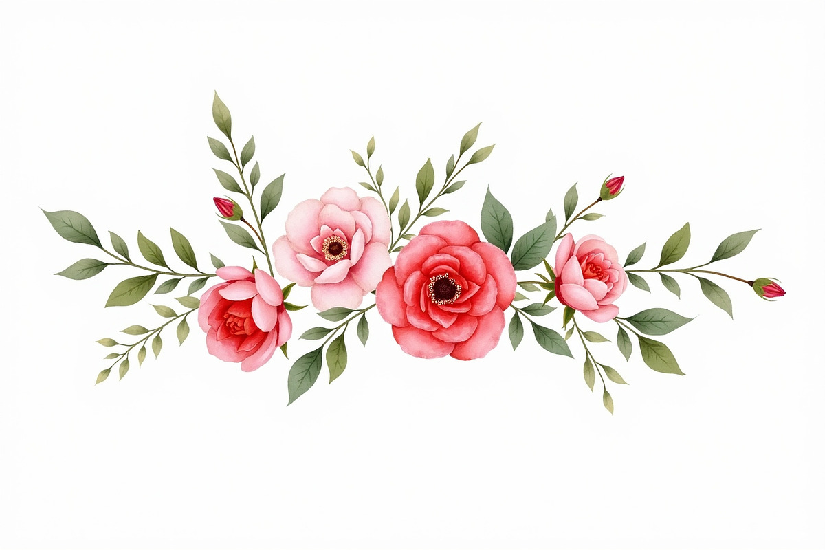 Vintage Rose Watercolor Set, an Illustration by Creativeshirt (Photo 4 of 11)