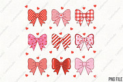 Pink Valentine Coquette Bows PNG, an Illustration by CraftArtStudio (Thumbnail 1 of 4)