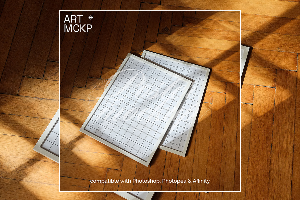 Two White Art frames interior mockup, a Merchandise Mockup by MCKP*ME (Photo 3 of 3)