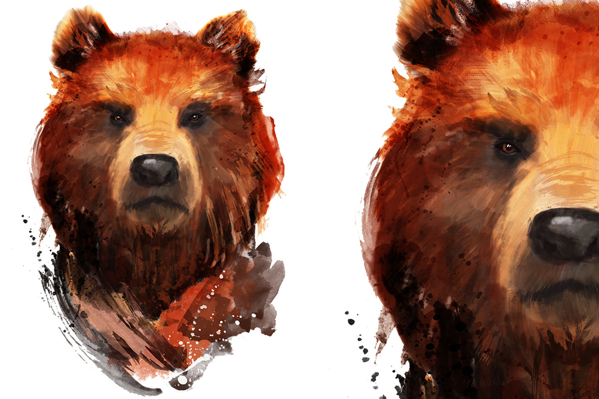 Set bear portraits .4 styles, an Animal Illustration by art_mouse (Photo 5 of 5)