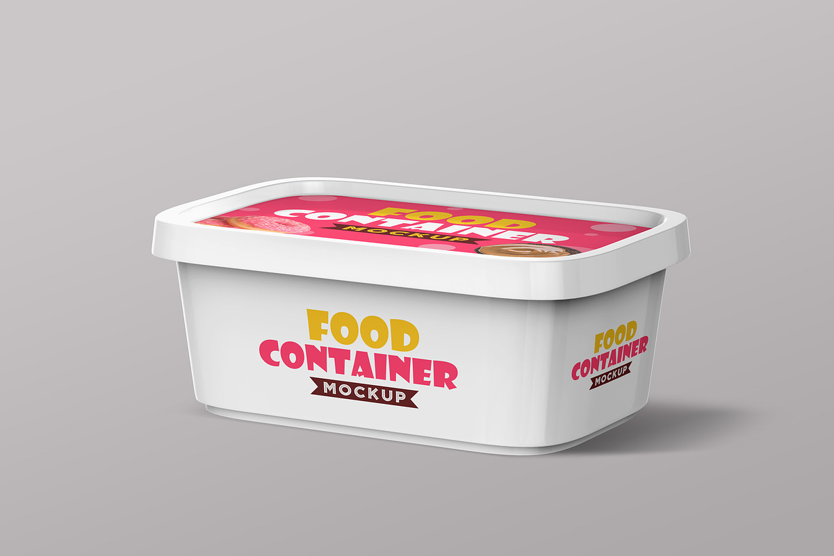 Plastic Food Container Mockups, a Cups & Container Mockup by Graphicsfuel (Photo 2 of 6)