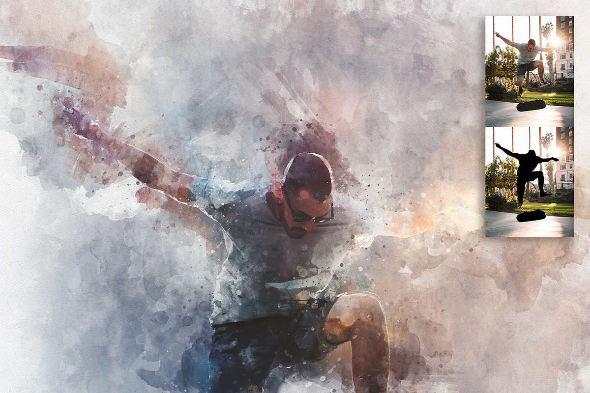 Splash Watercolor Photoshop Action, an Action Add-On by AndriyFM (Photo 5 of 15)