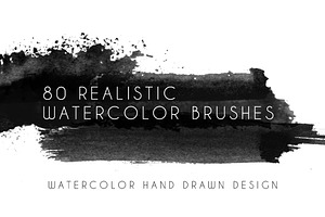 80 Realistic Watercolor Brushes