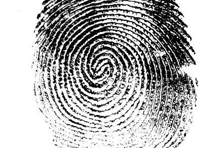 Thumb print featuring artistic, biometric, and blank