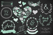 Mint Floral Heart Clipart & Vectors, an Illustration by Amanda Ilkov (Thumbnail 2 of 4)
