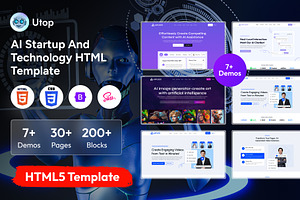 Utop- AI Startup HTML Template, a Bootstrap Template by FleexStudio