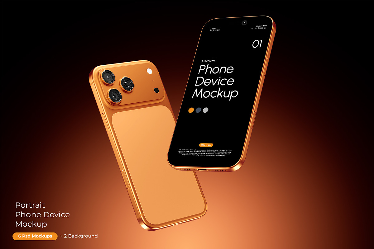 Portrait Phone Device Mockup, a Device Mockup by Rizky Audymas (Photo 1 of 10)