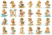 Whimsical Beach Duck Watercolor Clip, an Illustration by designcity5 (Thumbnail 2 of 5)