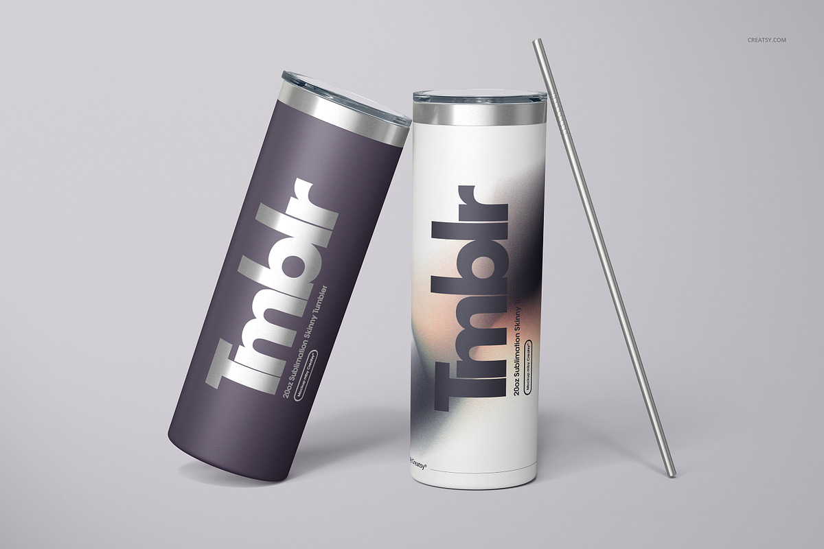 20oz Skinny Tumbler Mockup Set, a Cups & Container Mockup by creatsy5 (Photo 8 of 11)