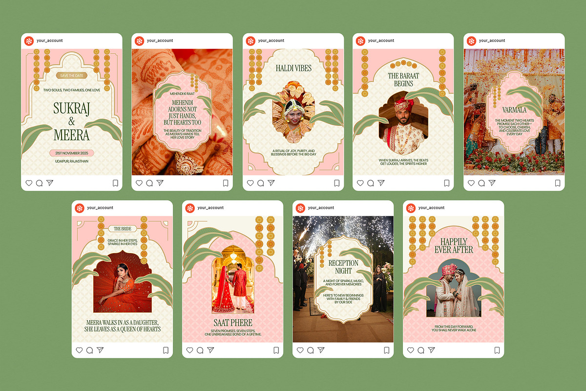 Indian Wedding Instagram Templates, a Social Media Template by Supanium Studio (Photo 4 of 5)