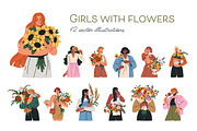 Happy women with flower bouquets set, a Person Illustration by Good Studio (Thumbnail 1 of 12)