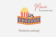 Cinema Movie Vector Clipart Set, a Person Illustration by Universe Mary (Thumbnail 8 of 8)