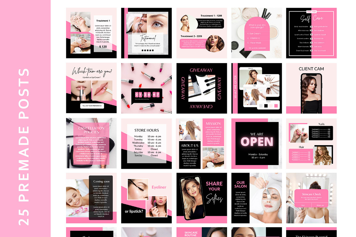 50 Beauty posts - Canva, a Social Media Template by SilverMintDesign (Photo 3 of 5)