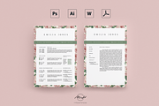 Roses Floral Resume / Card Template, a Resume Template by MH Design Template (Thumbnail 2 of 4)